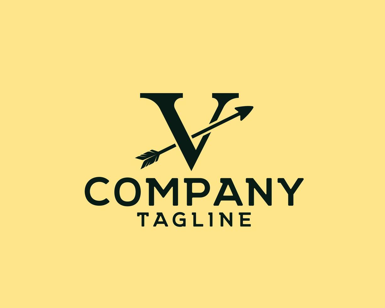 carta comercial abstracta v con el logotipo de flechas vector