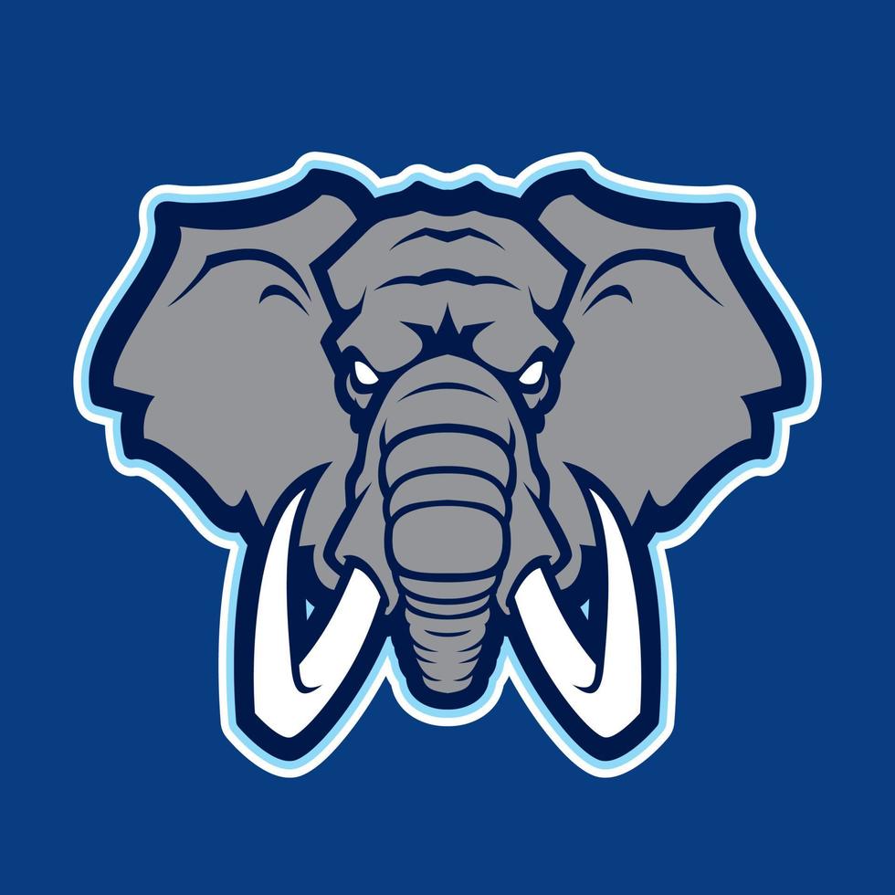 Elephant vector mascot. Head of African elephant. Emblem design for sport team.