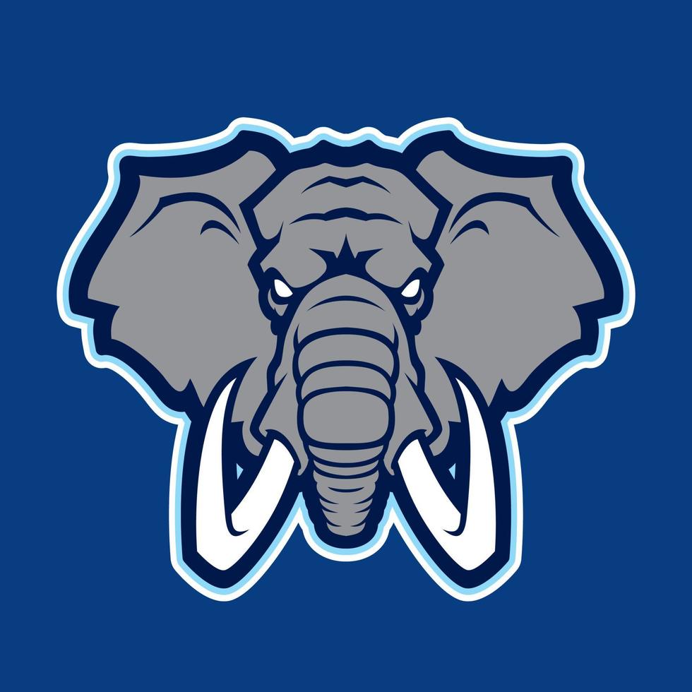 mascota vectorial de elefante. cabeza de elefante africano. diseño de emblema para el equipo deportivo. vector