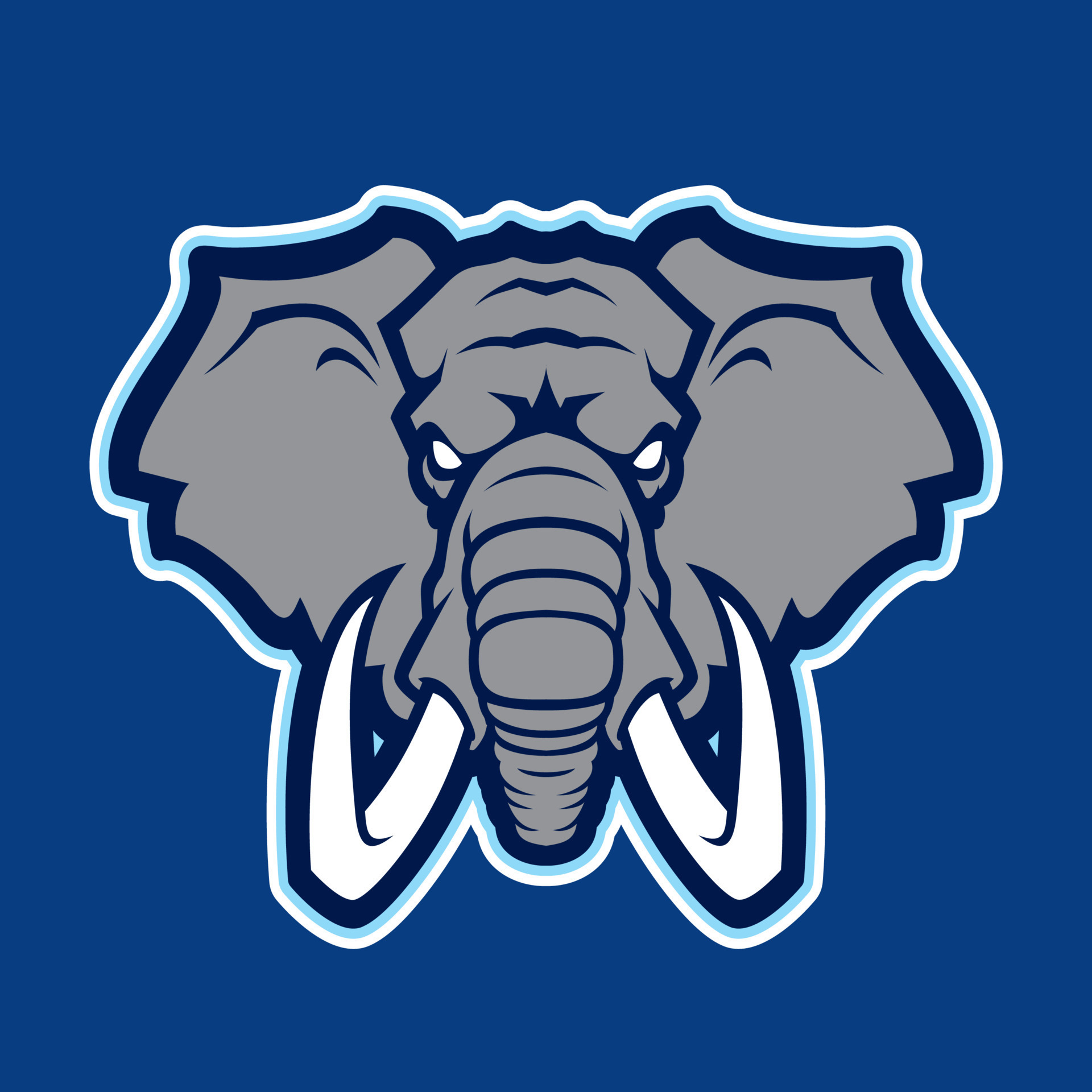 vers Dragende cirkel Interesseren Elephant vector mascot. Head of African elephant. Emblem design for sport  team. 8239461 Vector Art at Vecteezy