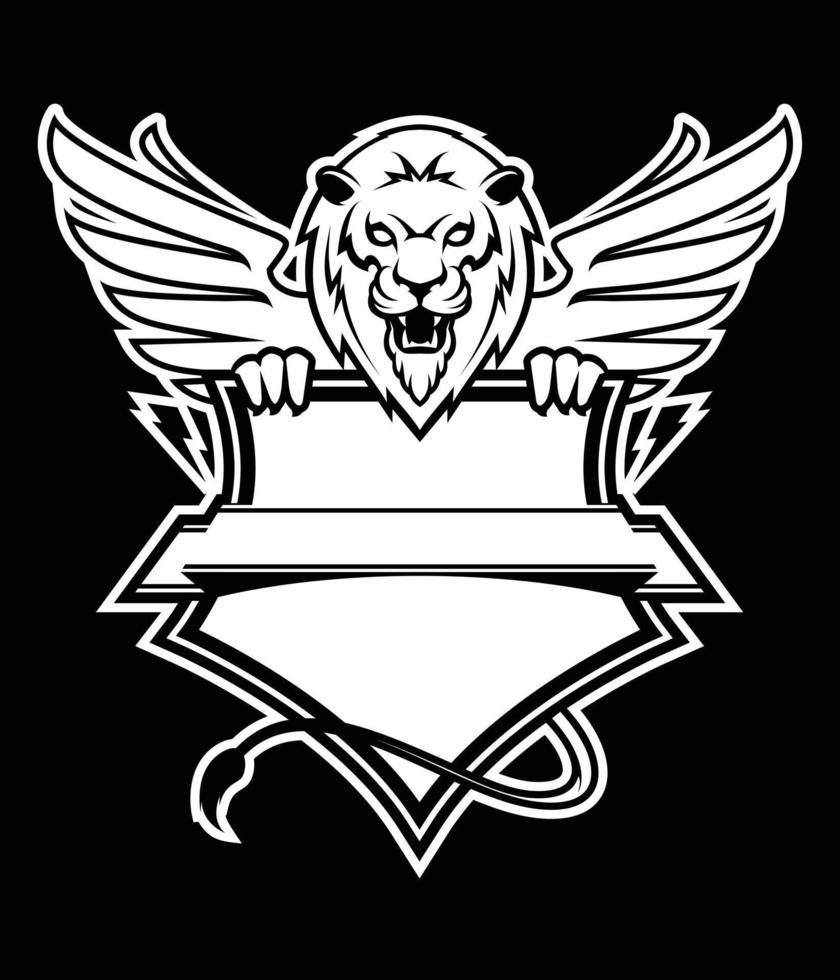 Roaring lion. Coat of arms. Design element vector