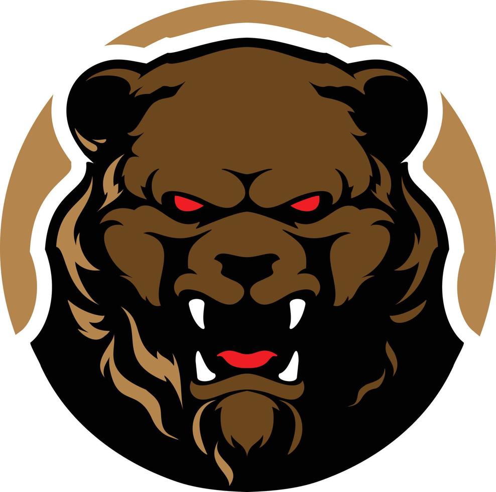 logotipo profesional moderno con oso grizzly para un equipo deportivo. logotipo etiqueta. emblema. mascota. vector