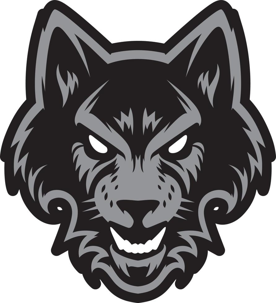 logotipo de cabeza de lobo. ideal para logotipos deportivos y mascotas de equipo. vector