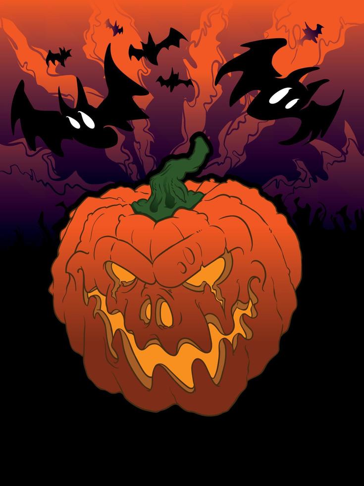 halloween, escalofriante, horror, murciélagos, fondo, jack o 'lantern vector