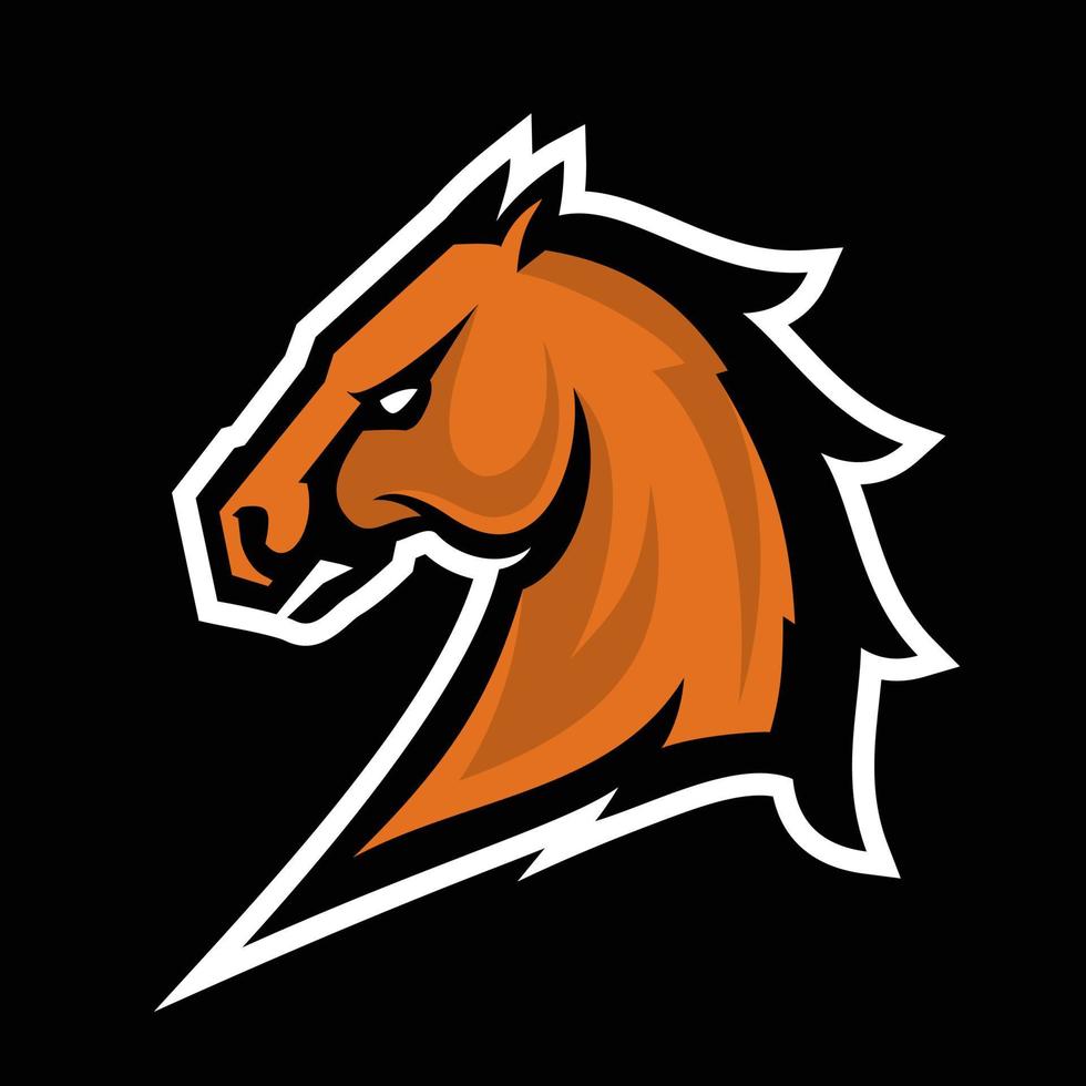 mascota de cabeza de caballo con estilo de logotipo, versión en color. genial para logos deportivos y mascotas de equipo. vector