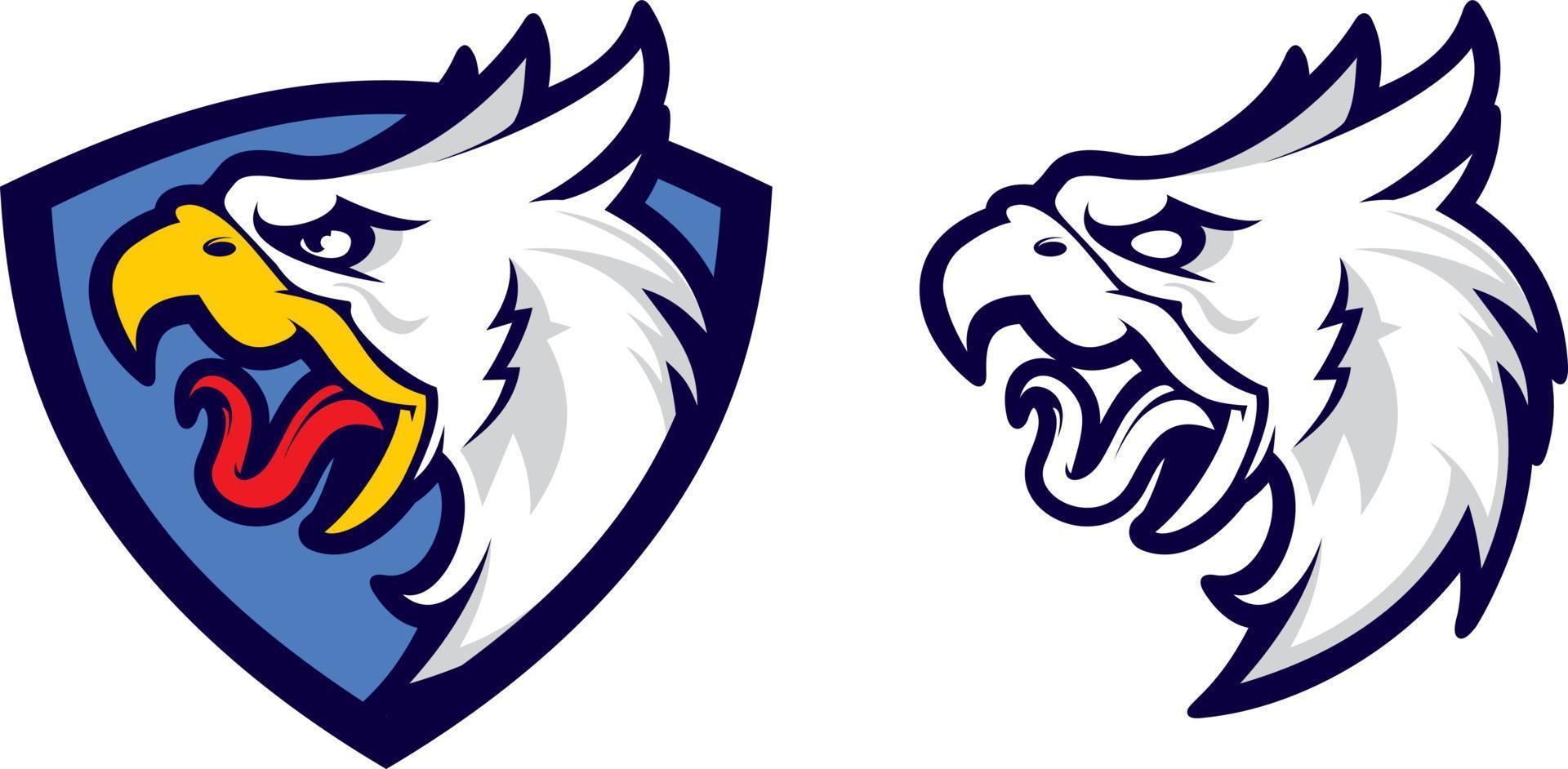 Logo style eagle head mascot, colored version. Great for sports logos and team mascots. vector