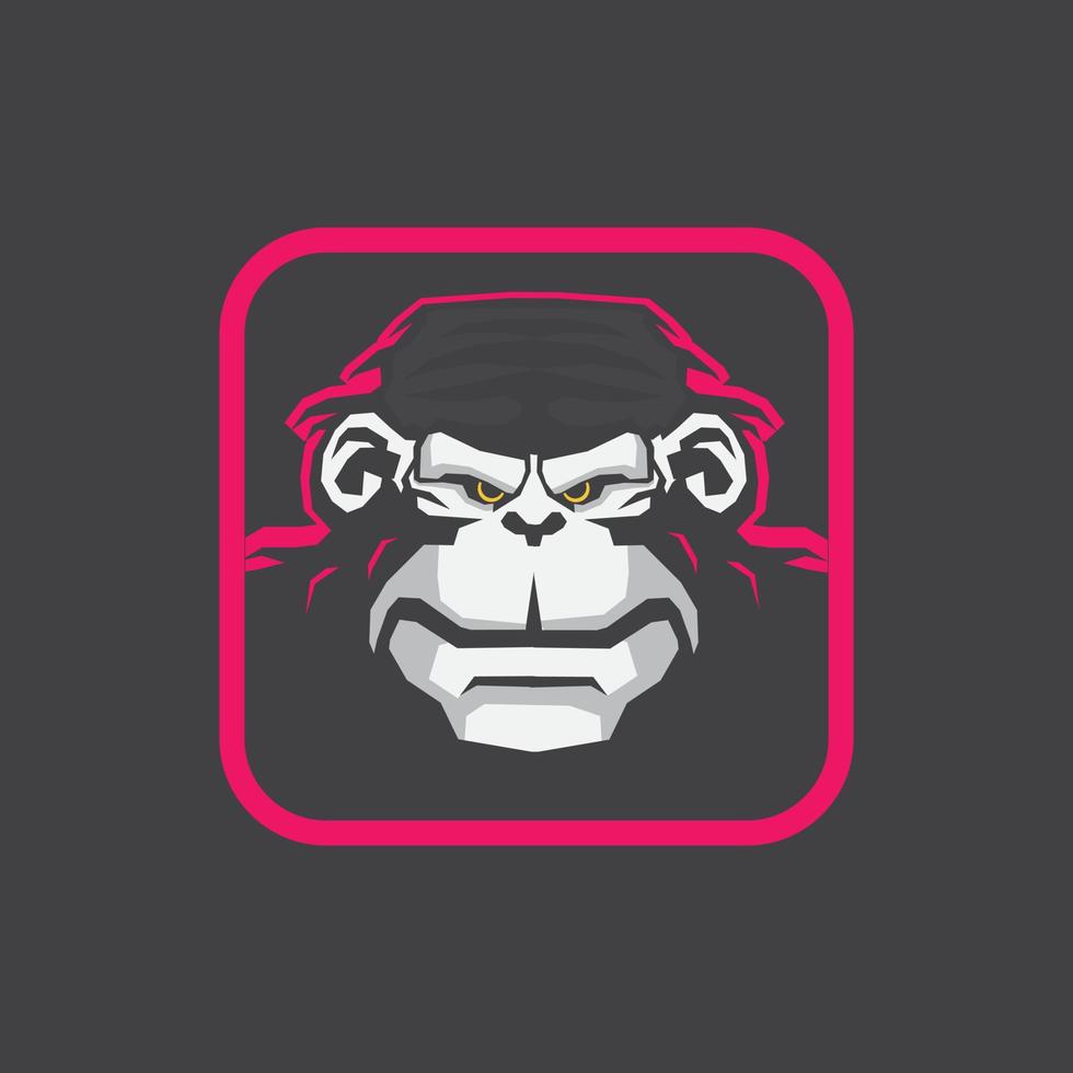 vector graphics illustration of a monkey in esport logo style.