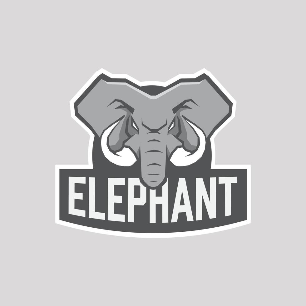 Elephant vector mascot. Head of African elephant. Emblem design for sport team.