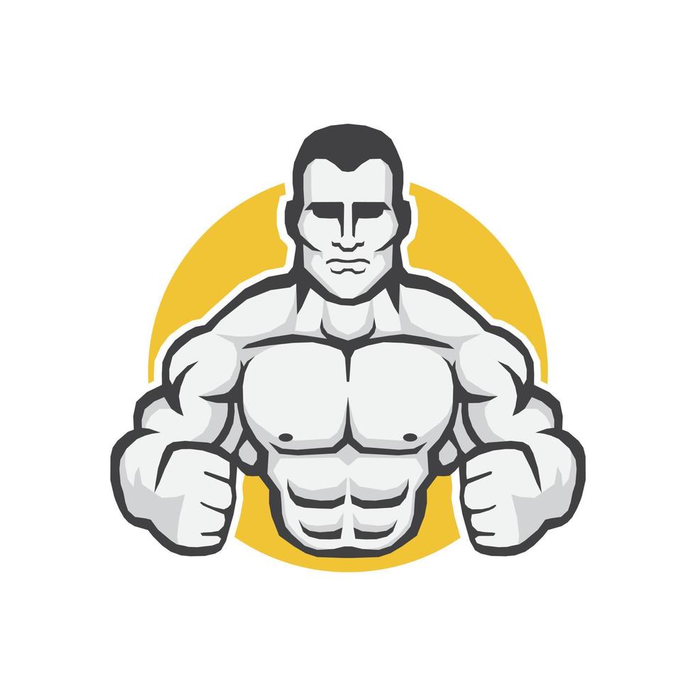 ilustración de hombre musculoso. mascota vectorial vector