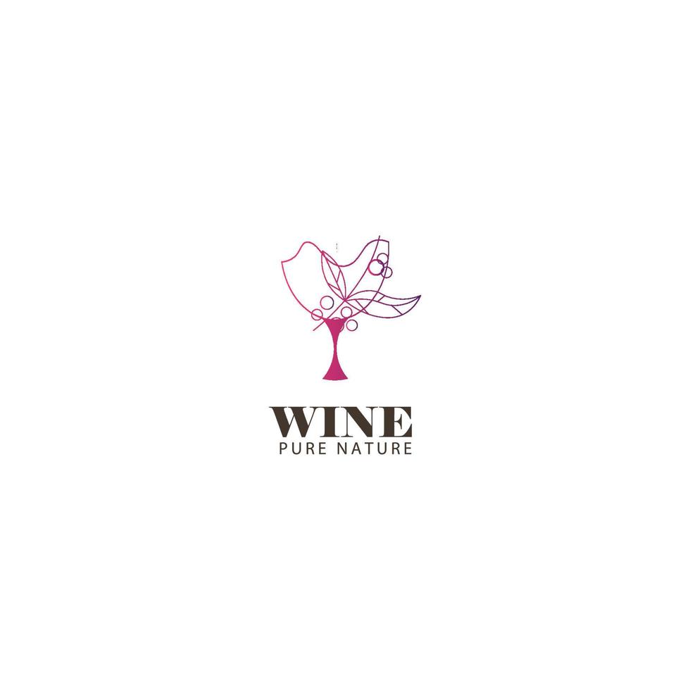 minimalist and elegant wine logo vector