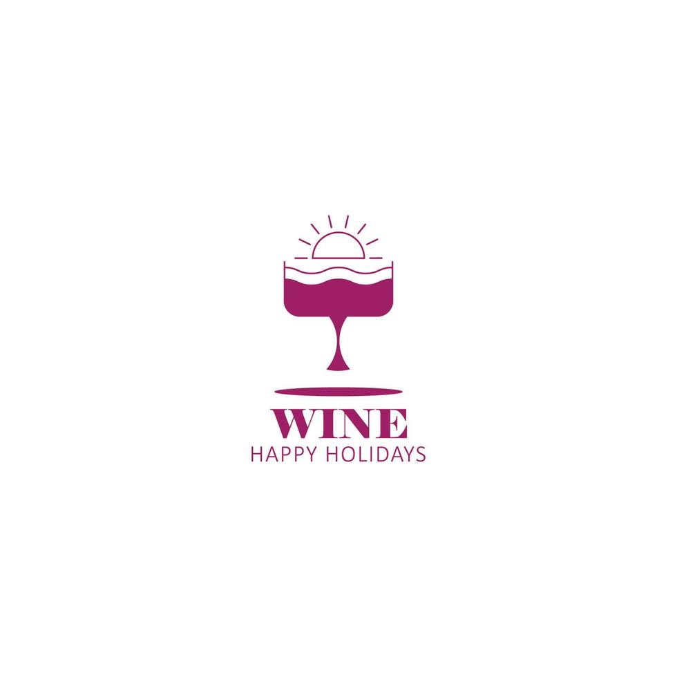 wine logo combined with nature, natural wine vector