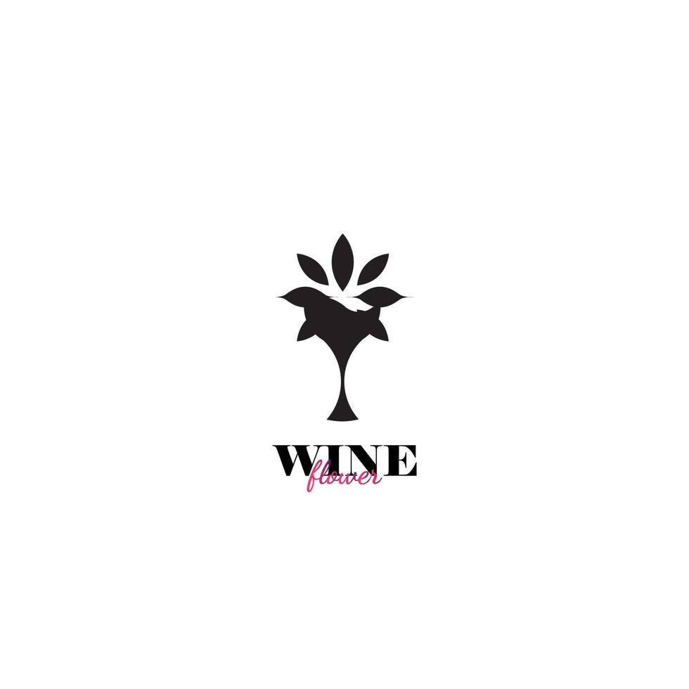 minimalist and elegant wine logo vector