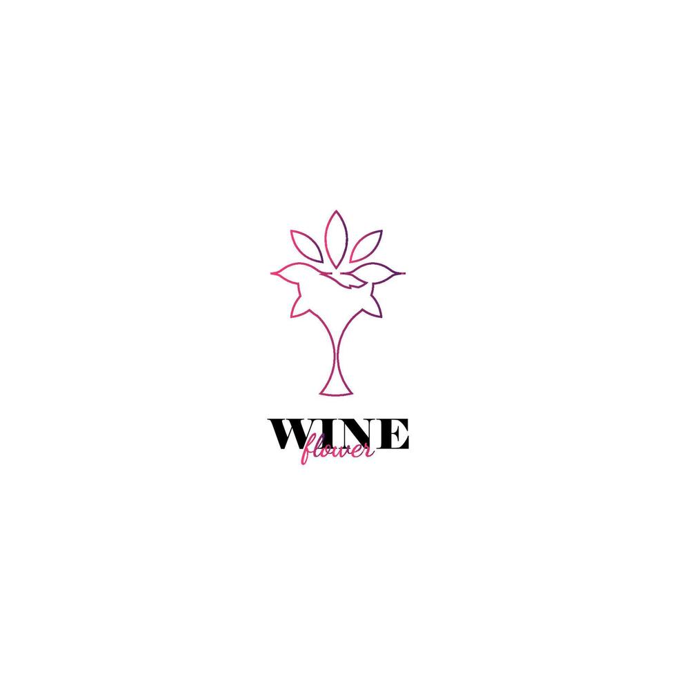 minimalist and elegant wine logo vector