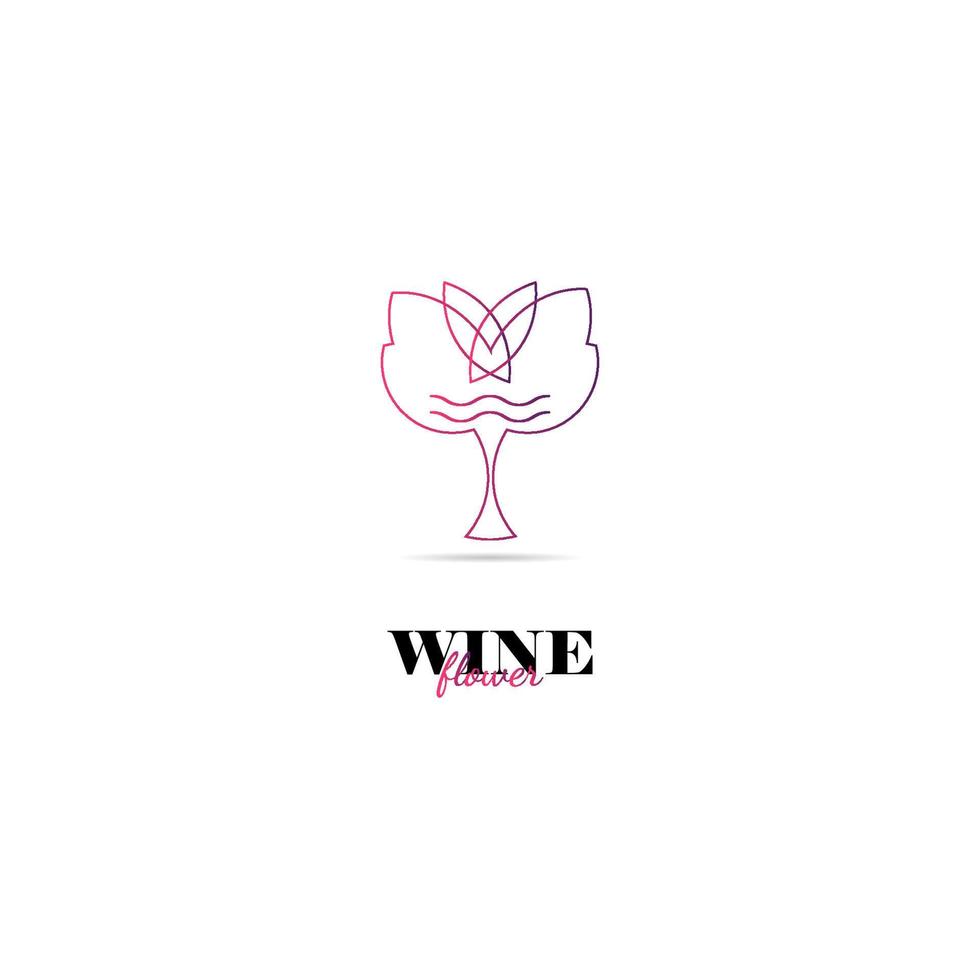 logotipo de vino minimalista y elegante vector