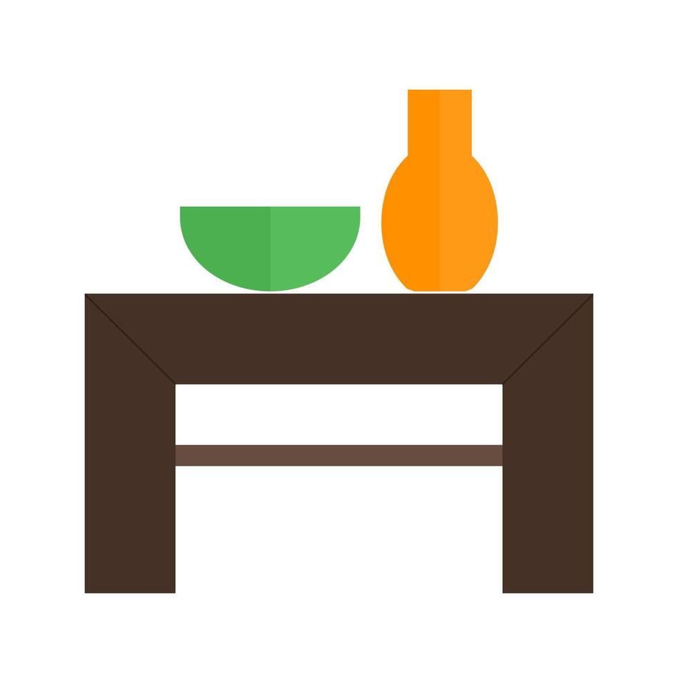 Decoration Table Flat Multicolor Icon vector