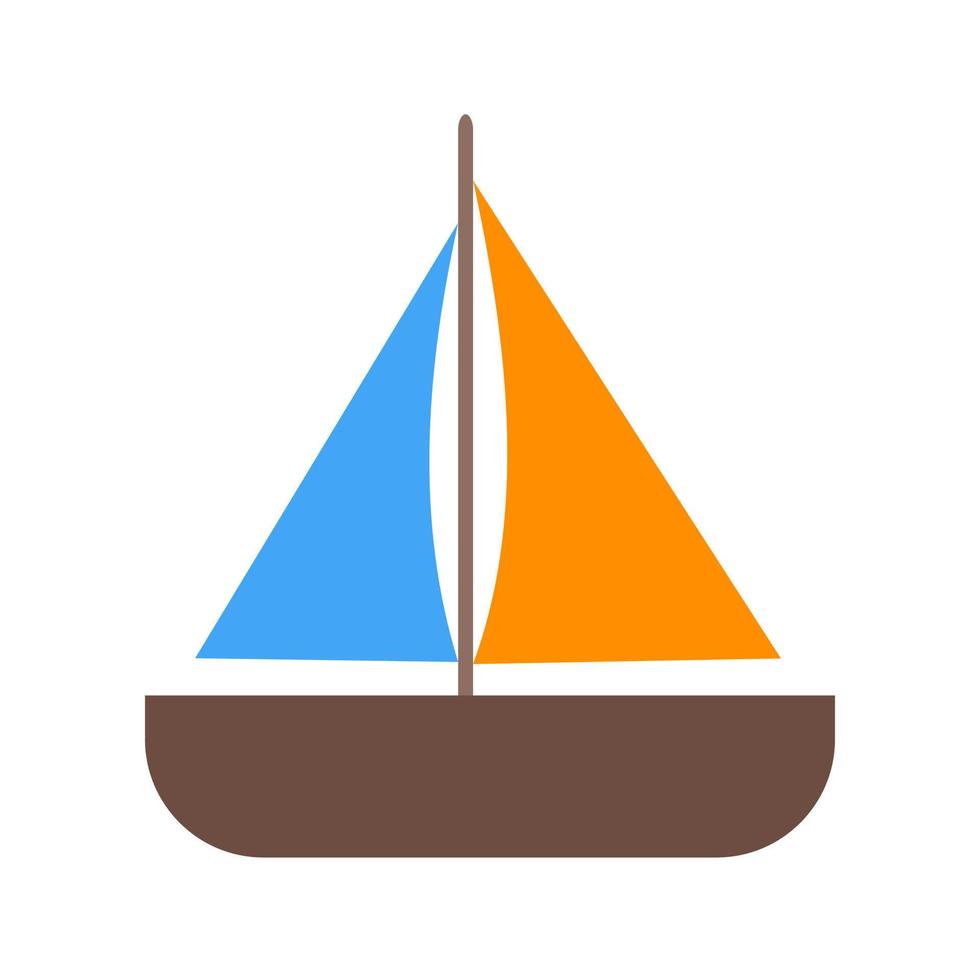 Barco de juguete icono multicolor plana vector
