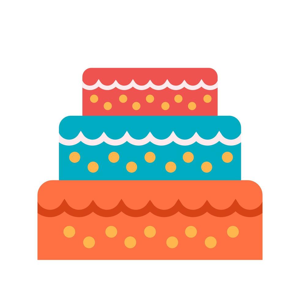 Wedding Cake II Flat Multicolor Icon vector