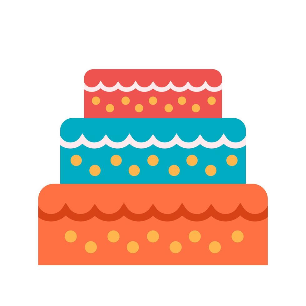 Wedding Cake II Flat Multicolor Icon vector