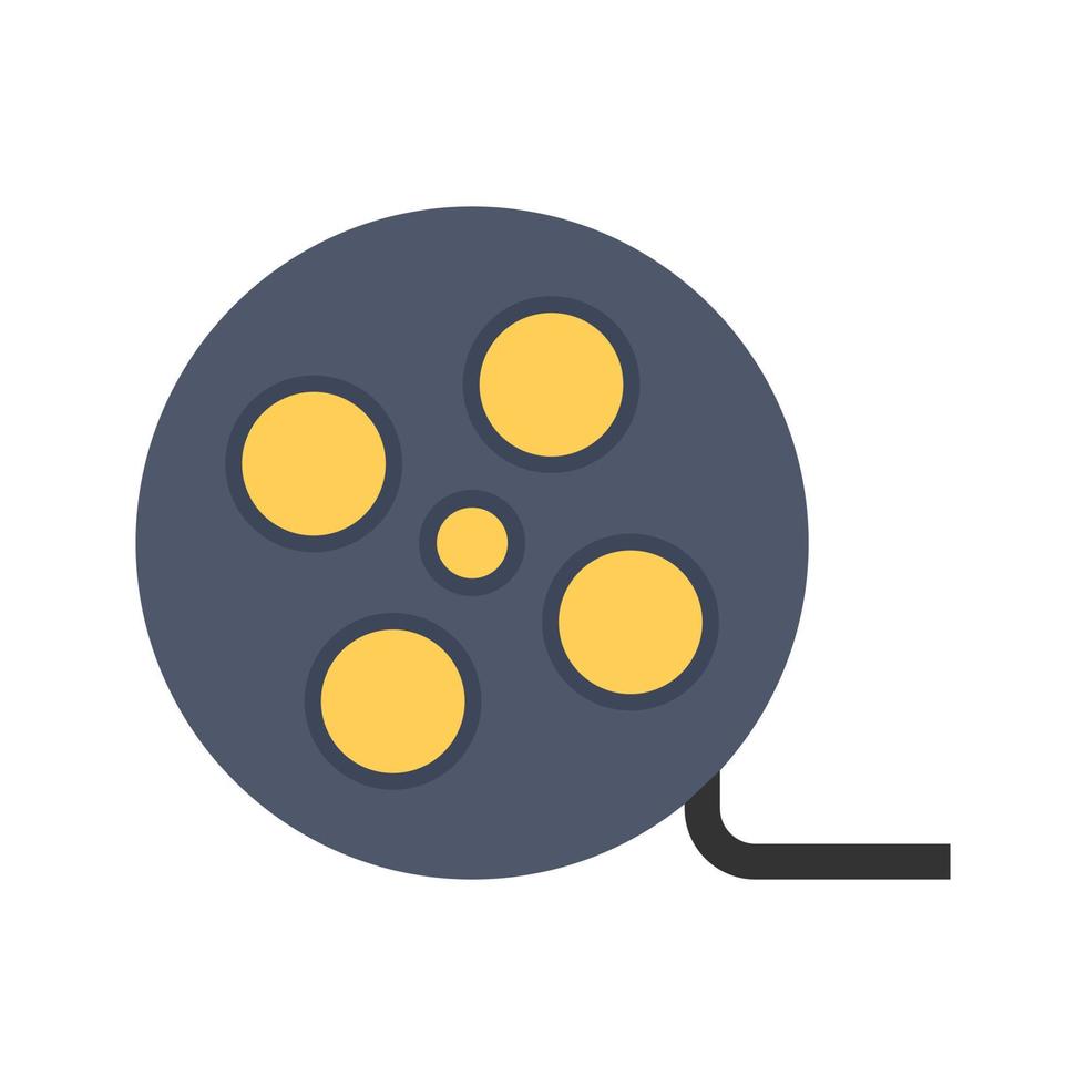 Film Reel Flat Multicolor Icon vector