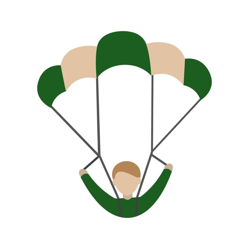 Parachuter Flat Multicolor Icon vector