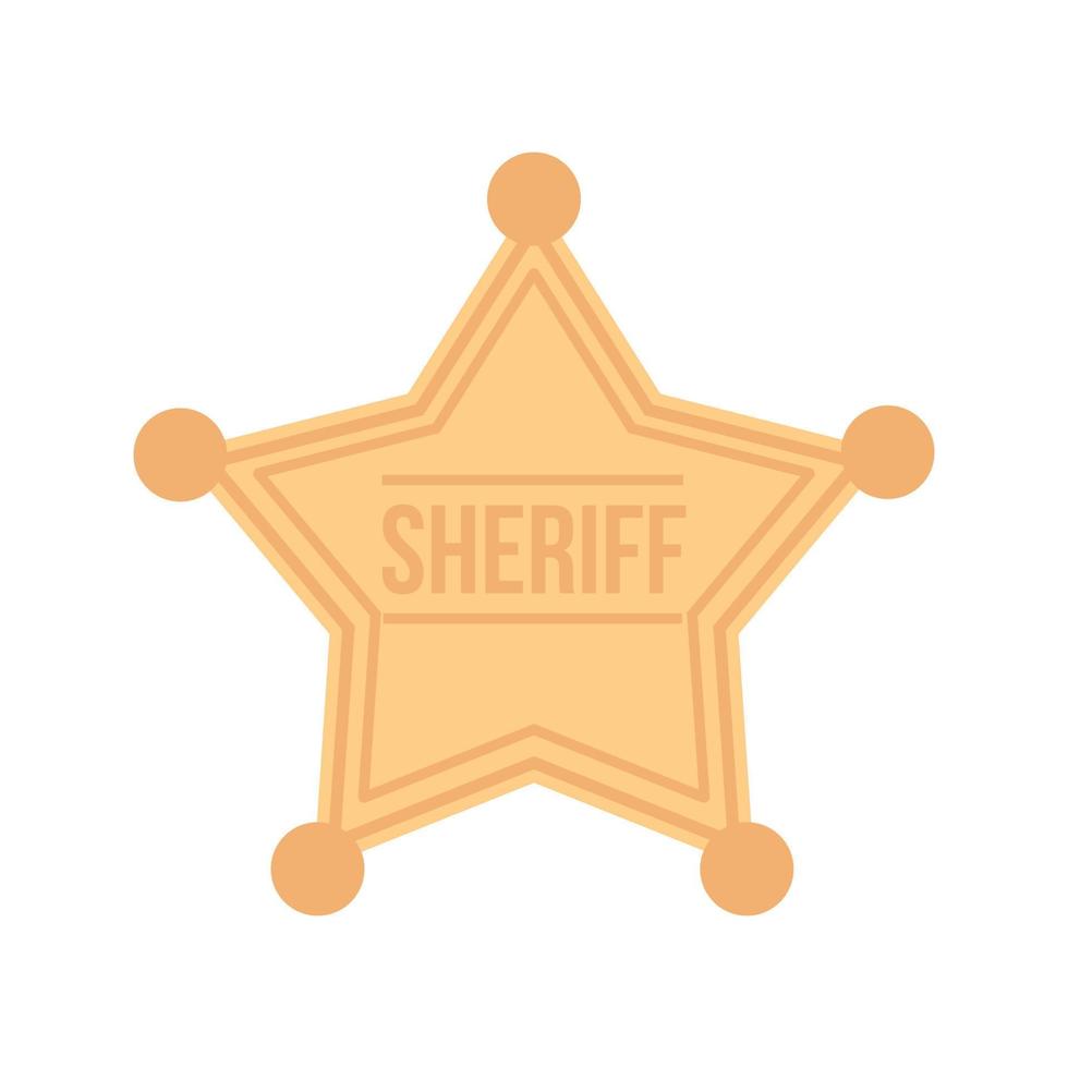 insignia de sheriff plana icono multicolor vector