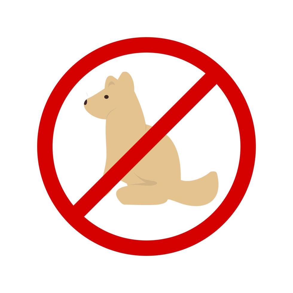 No Pet SIgn Flat Multicolor Icon vector