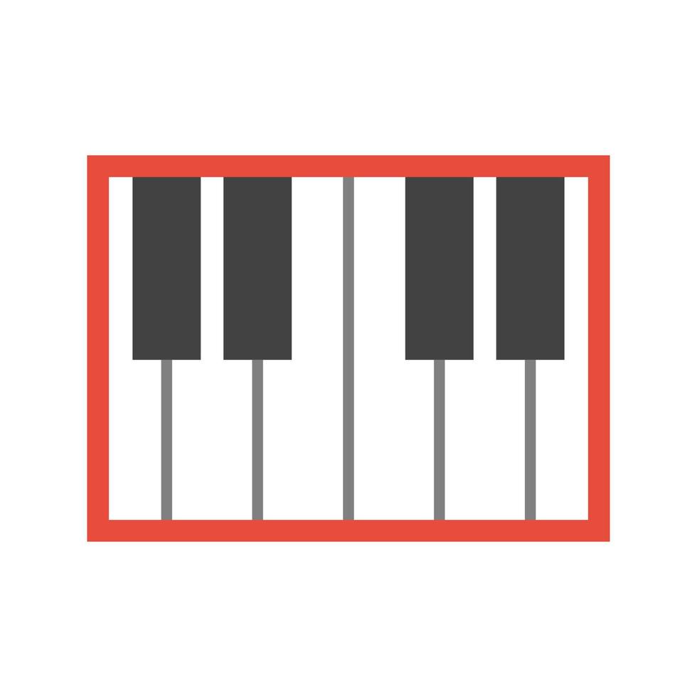 Piano Keyboard Flat Multicolor Icon vector