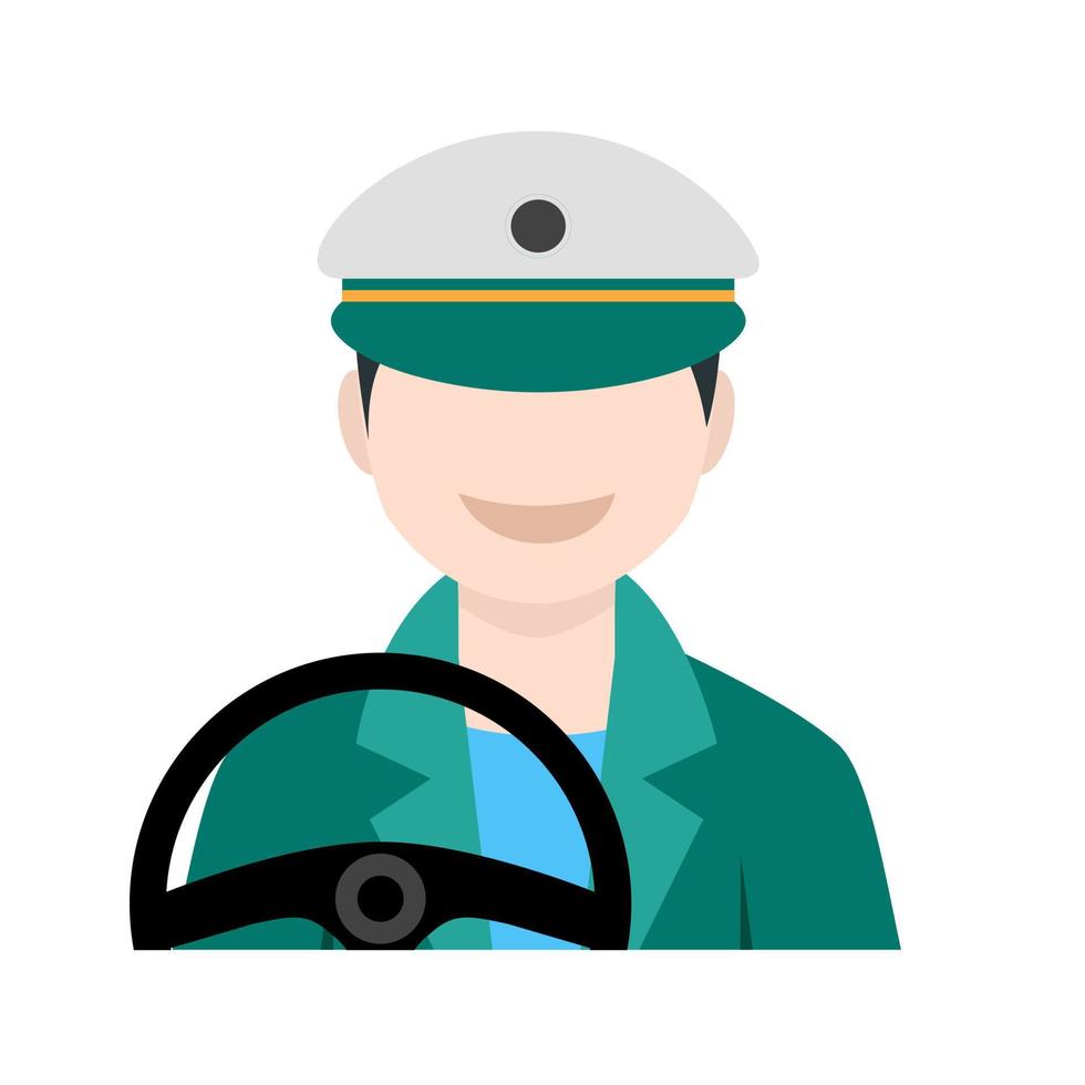 Driver Male Flat Multicolor Icon vector