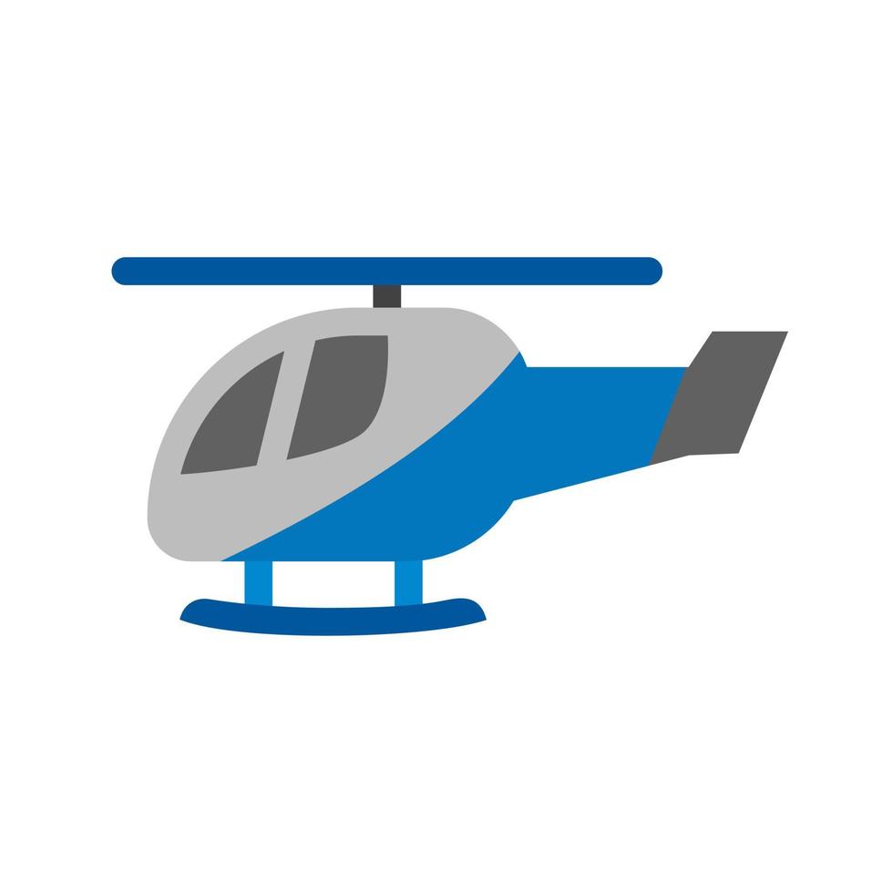 Police Helicopter Flat Multicolor Icon vector