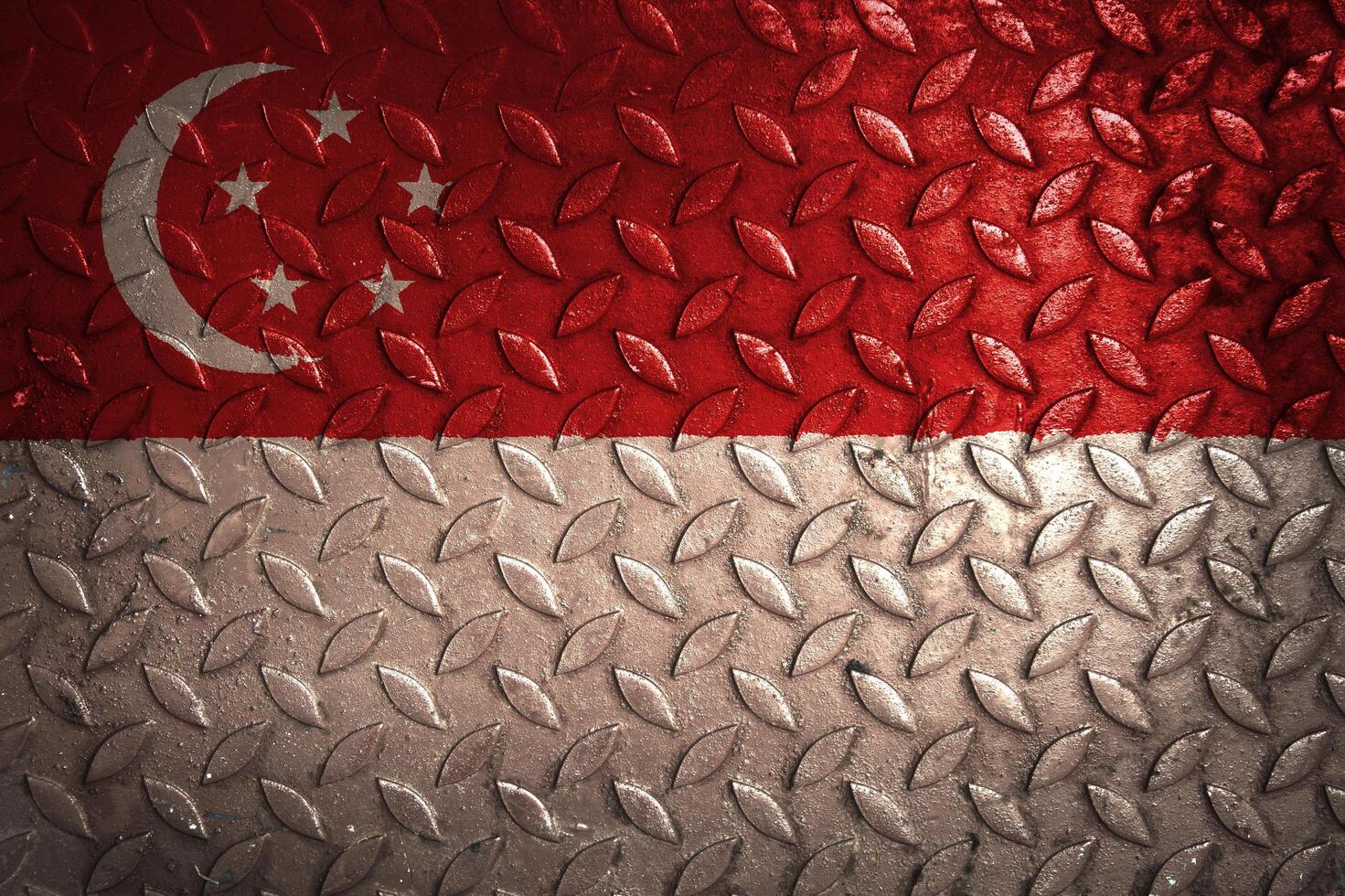 singapore flag metal texture statistic photo