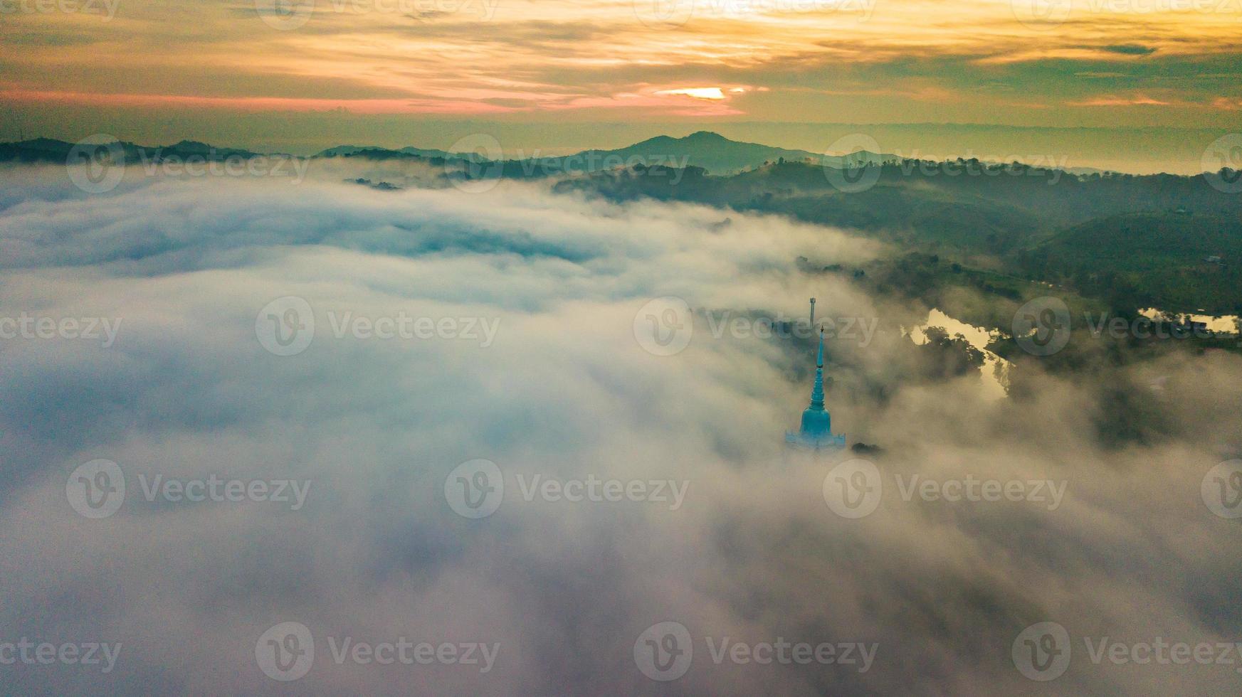 Mountains and fog in thailand photo