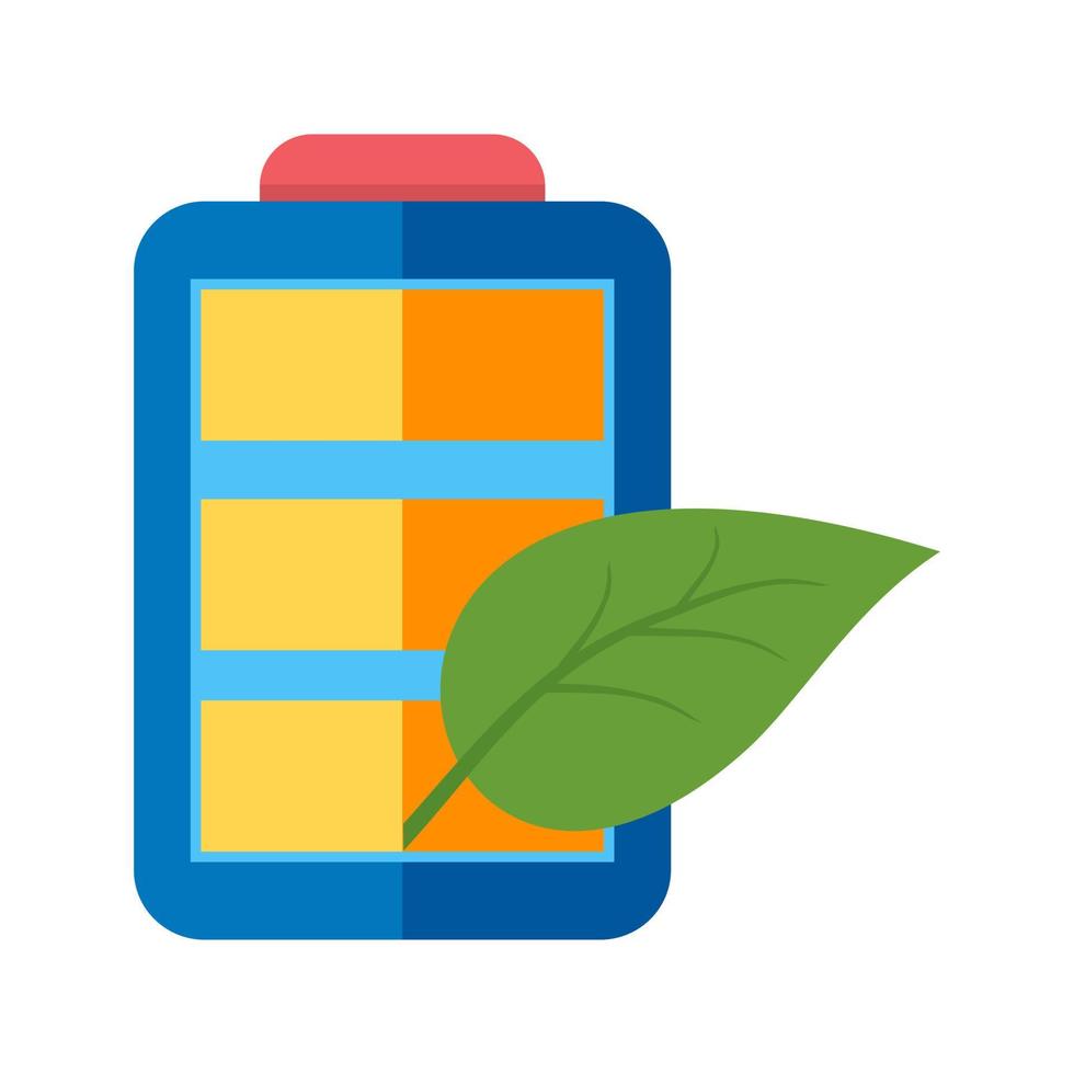 Eco friendly Battery Flat Multicolor Icon vector