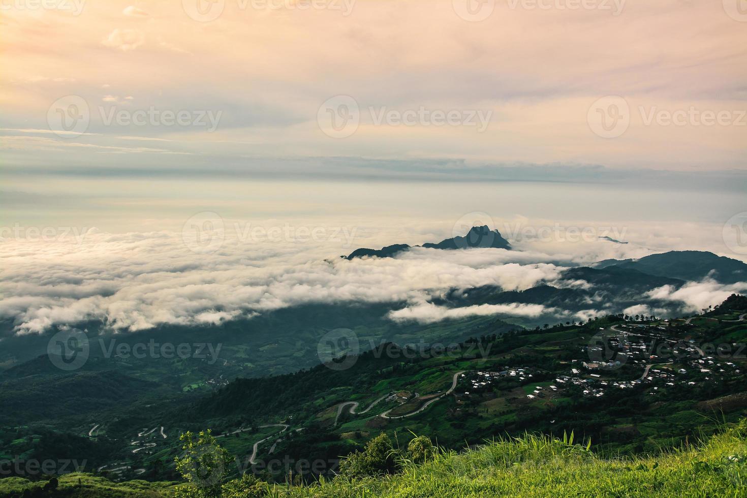 Morning Mist with Mountain ,sea of mis photo