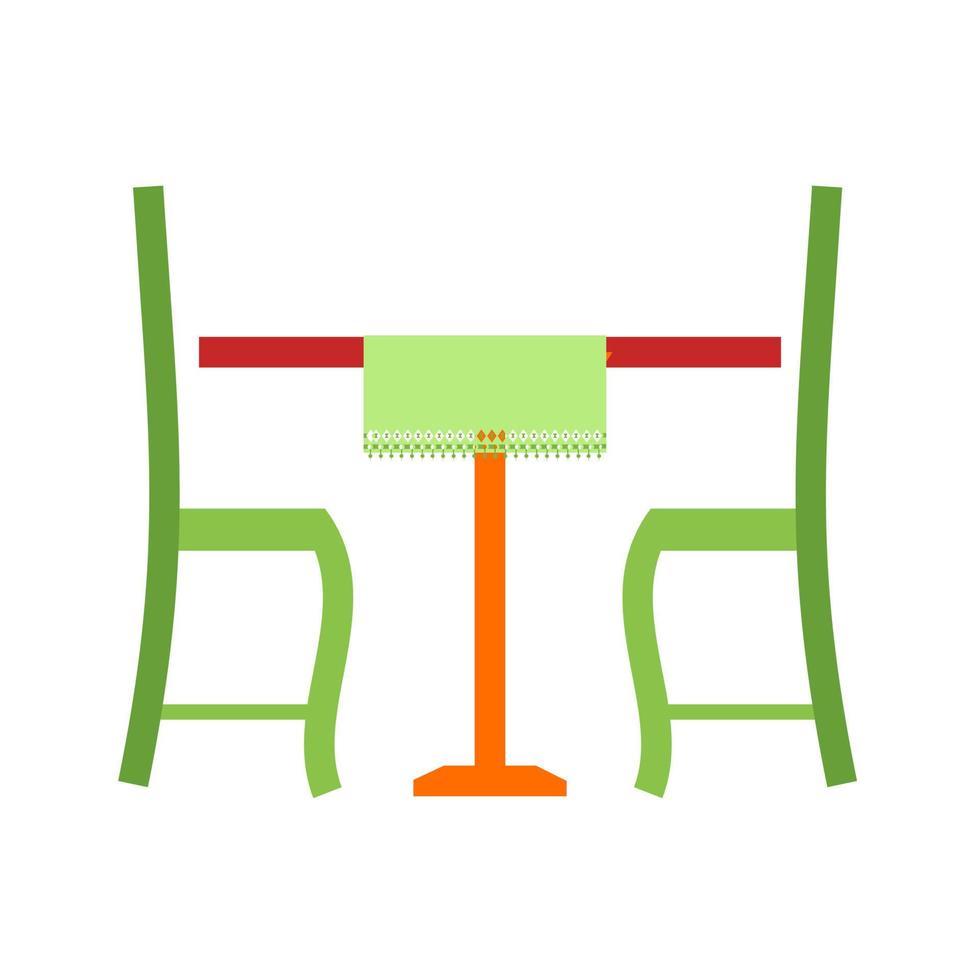 almuerzo, mesa, plano, multicolor, icono vector