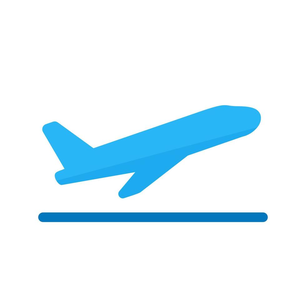 Flight Takeoff Flat Multicolor Icon vector