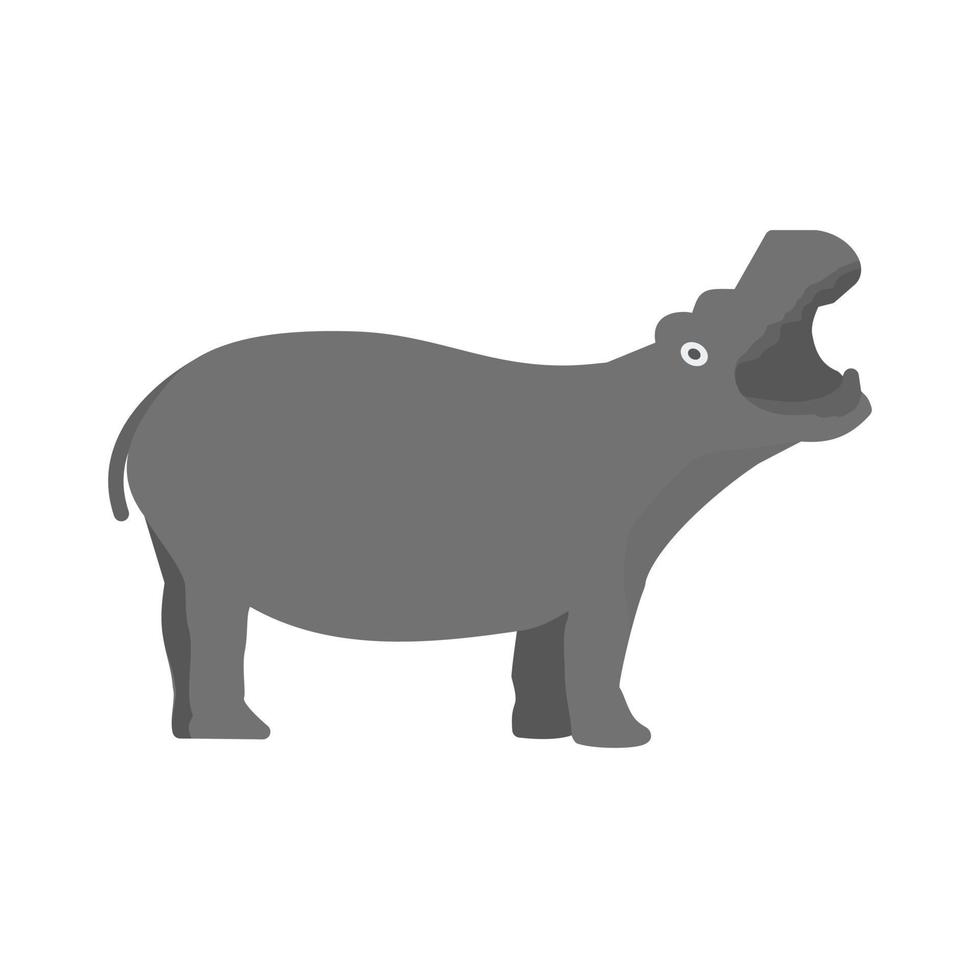 icono multicolor plano de hipopótamo vector