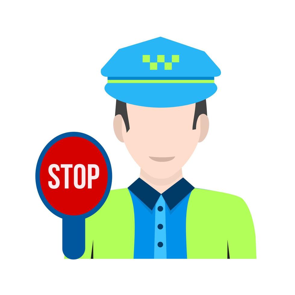 Traffic Police Flat Multicolor Icon vector