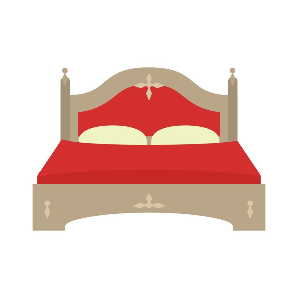 Double Bed II Flat Multicolor Icon vector