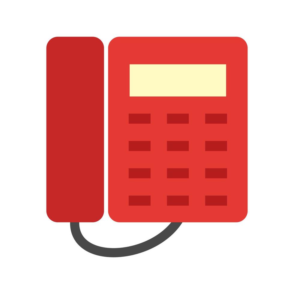Telephone Flat Multicolor Icon vector
