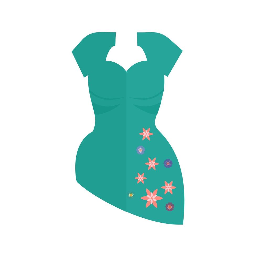 Cocktail Dress Flat Multicolor Icon vector