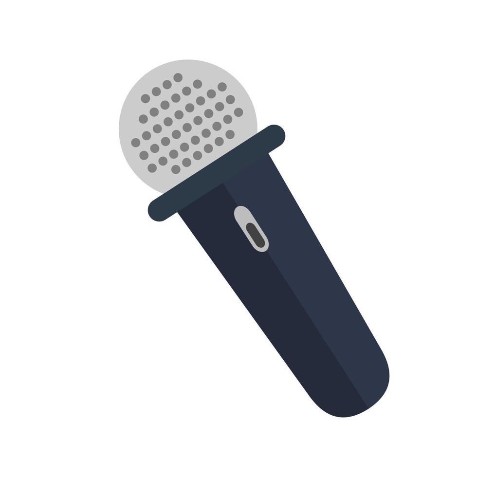 Mic with wire Flat Multicolor Icon vector