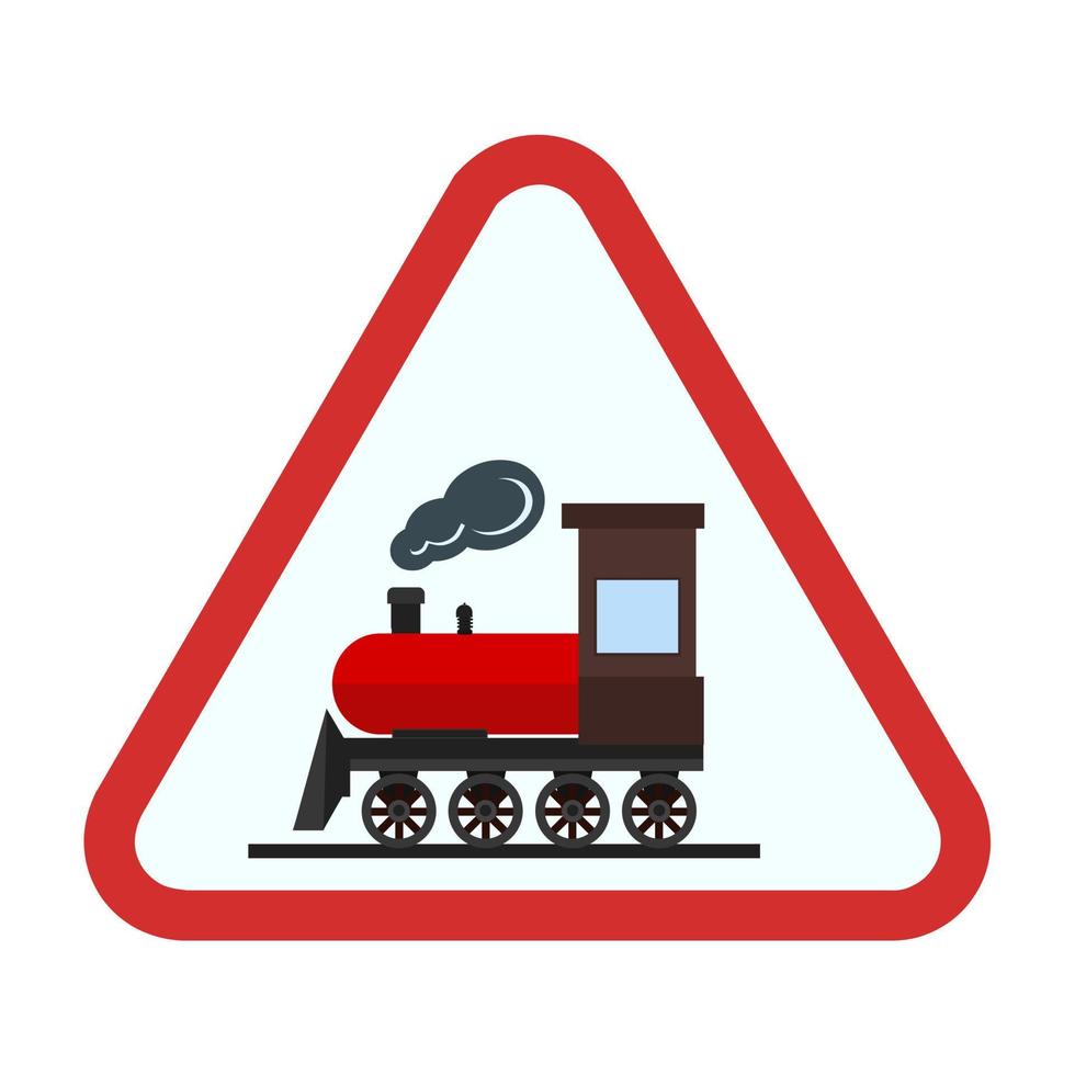 signo de ferrocarril plano icono multicolor vector