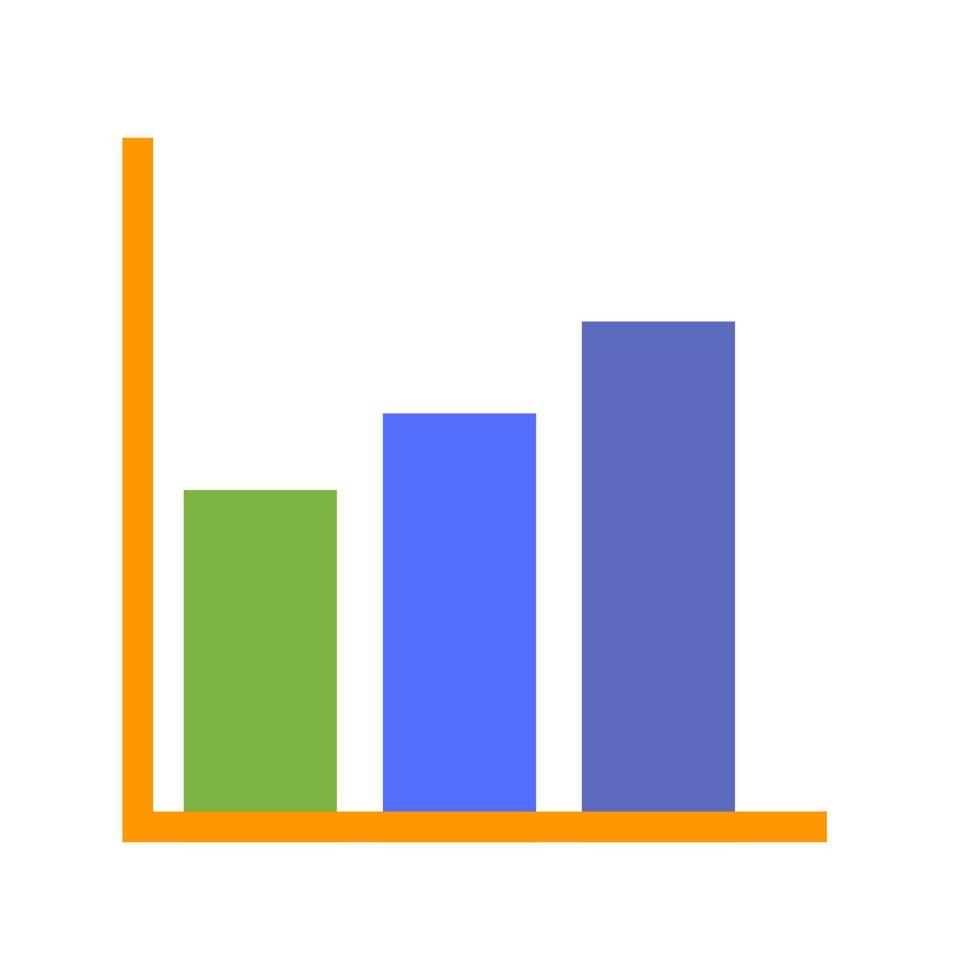 Bar Chart Flat Multicolor Icon vector