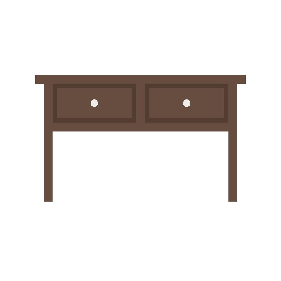 mesa con cajones i plana icono multicolor vector