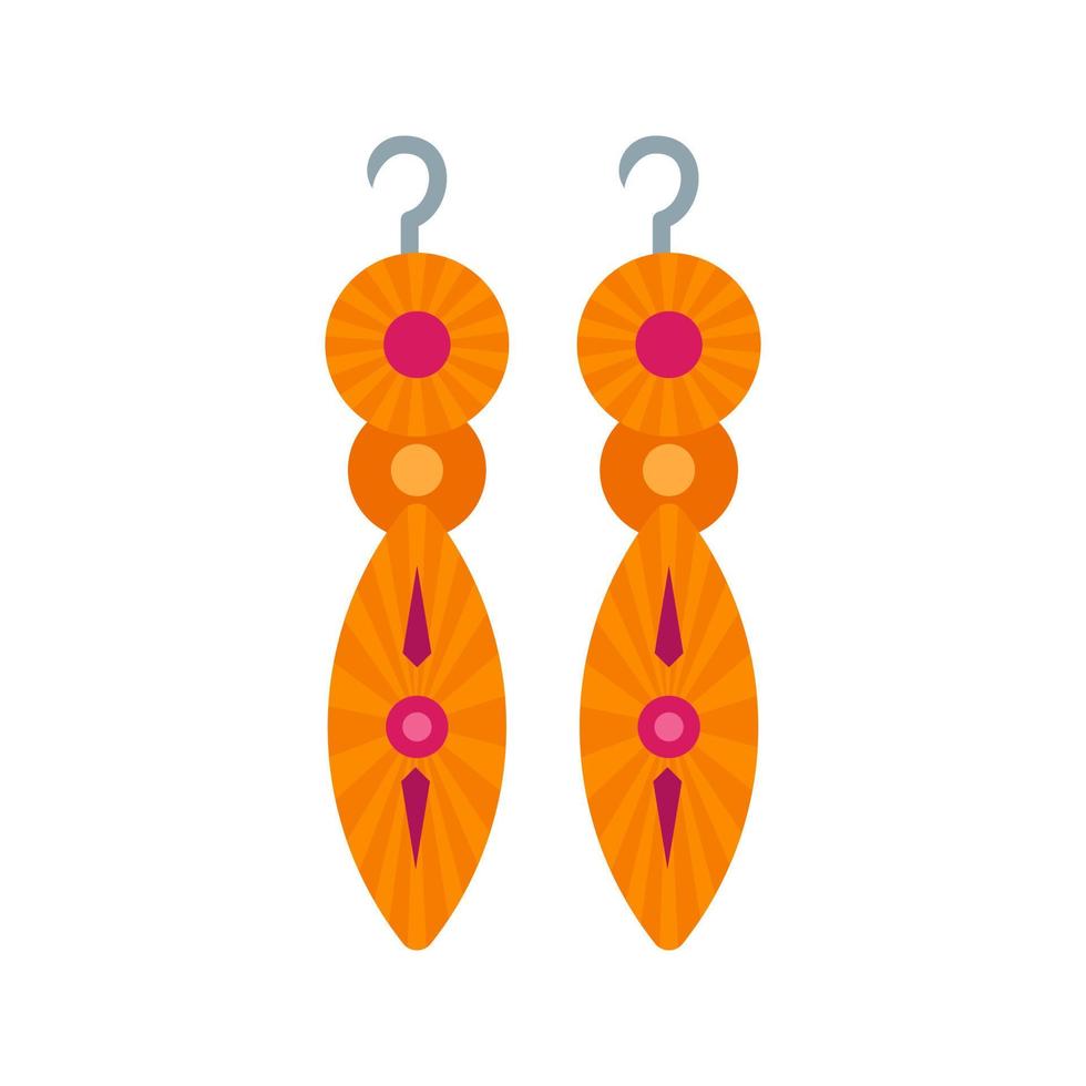 aretes i plano icono multicolor vector