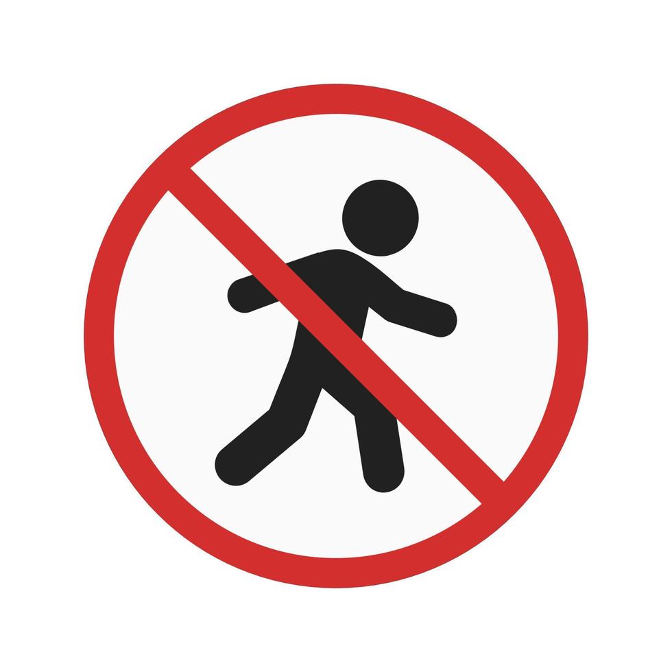 No pedestrian crossing Flat Multicolor Icon vector