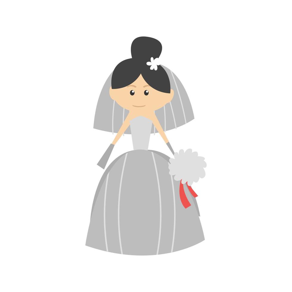 novia plana icono multicolor vector