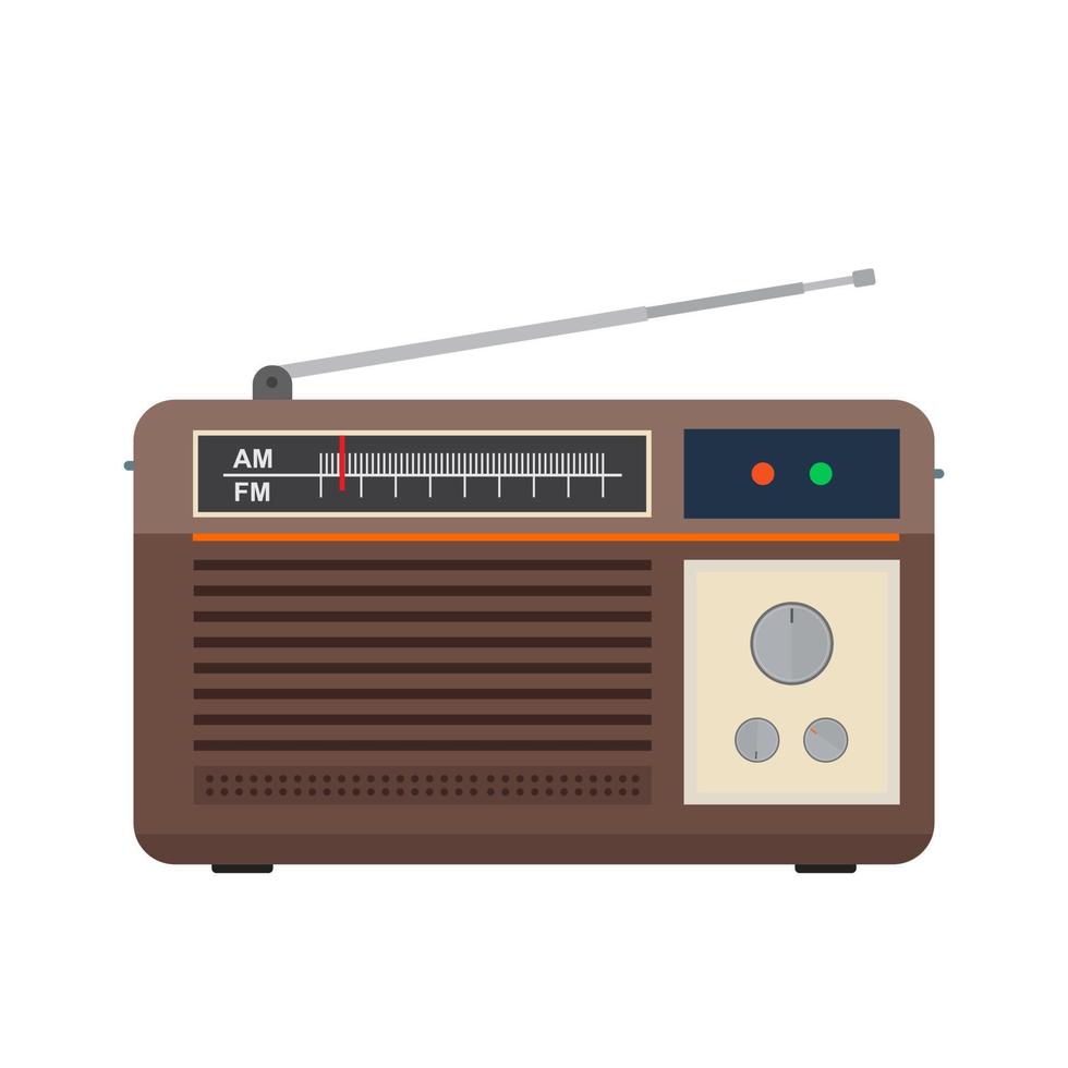 Old Radio Flat Multicolor Icon vector