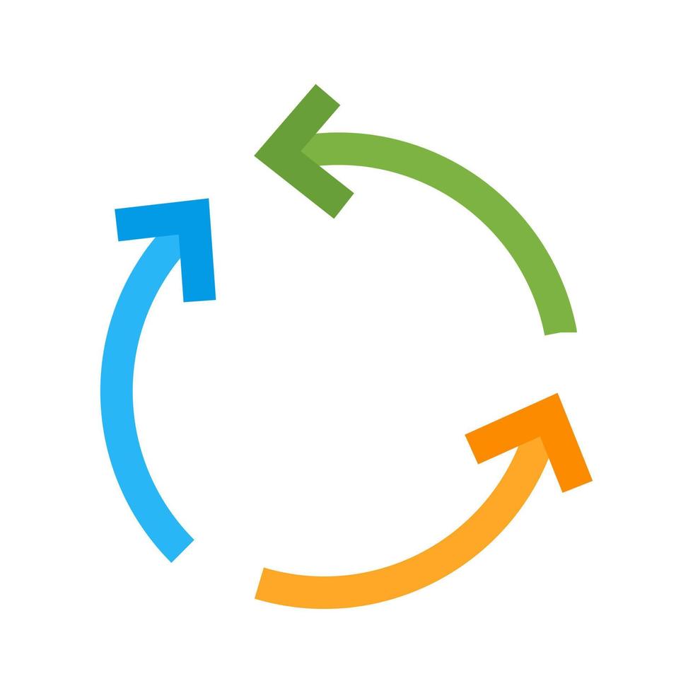 Cycle Arrow Flat Multicolor Icon vector