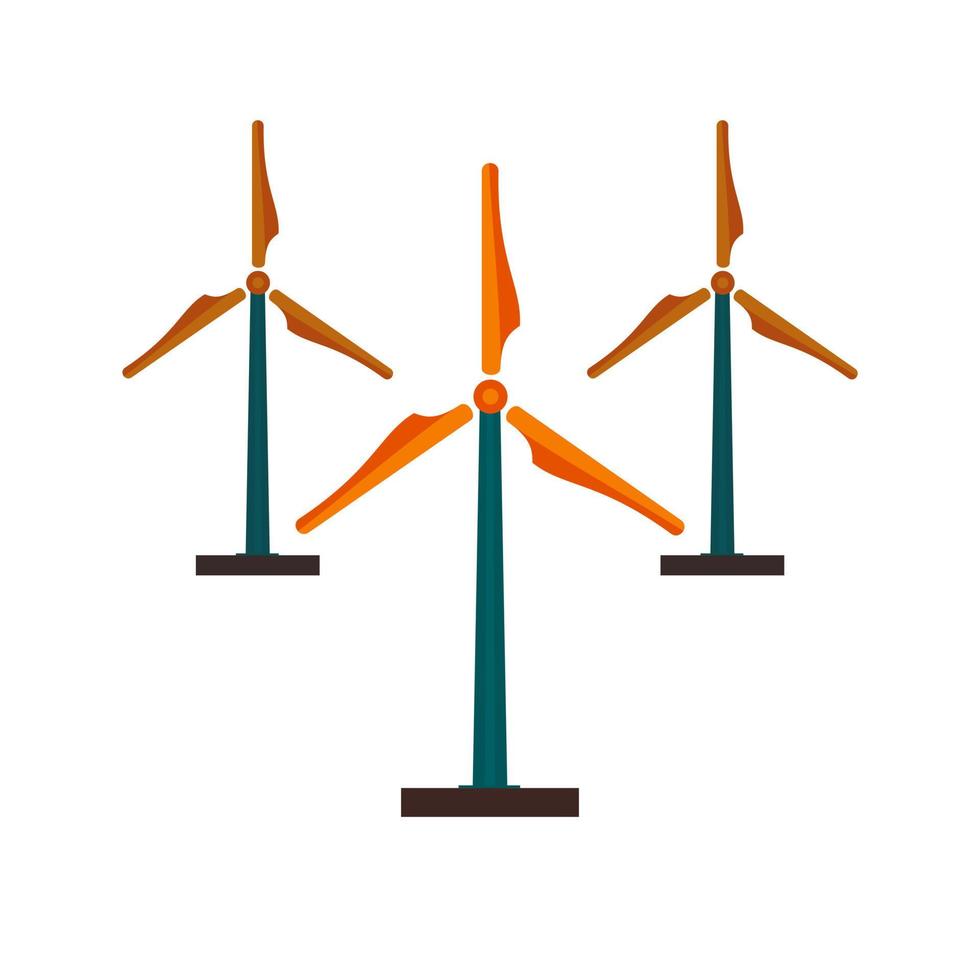 Multiple Windmills Flat Multicolor Icon vector